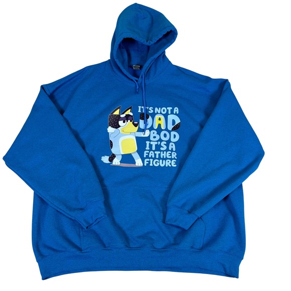 Gildan Other - Gildan Bluey Dad Bod Father Figure Hoodie Mens 3XL Blue Graphic Sweatshirt